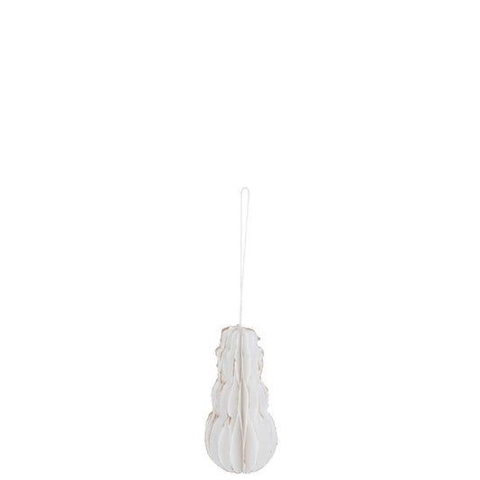 J-Line J-Line Hanger Sneeuwman Katoen Mache Wit Met Goud