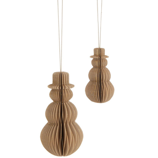 J-Line J-Line Hanger Sneeuwman Papier Beige Large