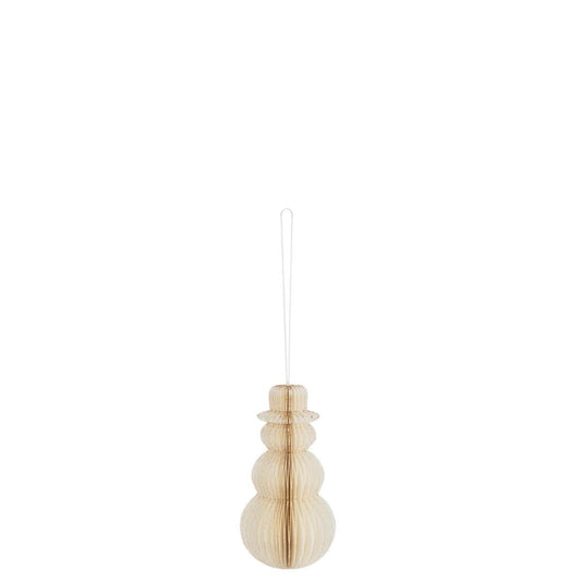 J-Line J-Line Hanger Sneeuwman Papier Creme Wit Large