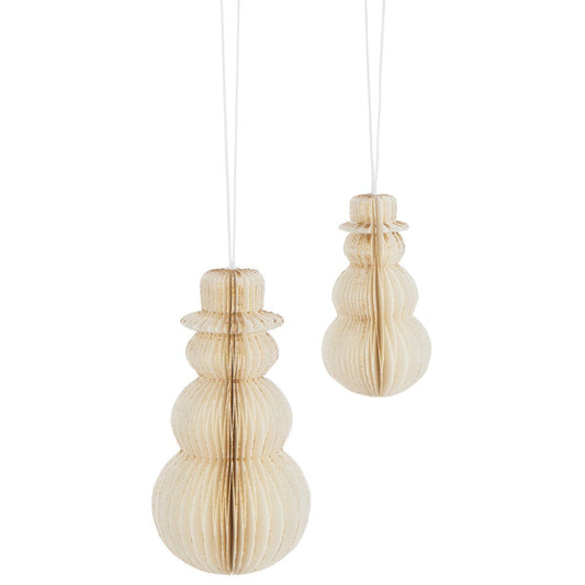 J-Line J-Line Hanger Sneeuwman Papier Creme Wit Large