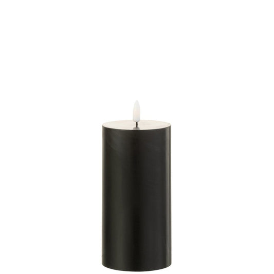 J-Line J-Line kaars - bijenwas - zwart - LED lichtjes - medium
