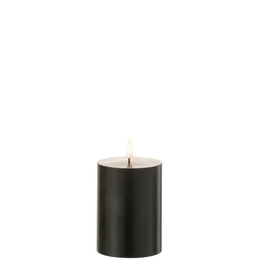 J-Line J-Line kaars - bijenwas - zwart - LED lichtjes - small