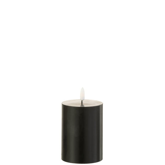 J-Line J-Line kaars - bijenwas - zwart - LED lichtjes - small