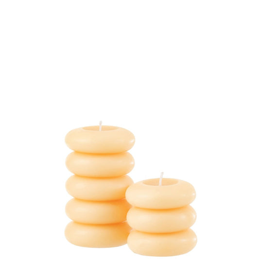 J-Line J-Line kaars Macaron lichtgeel - L - 10U