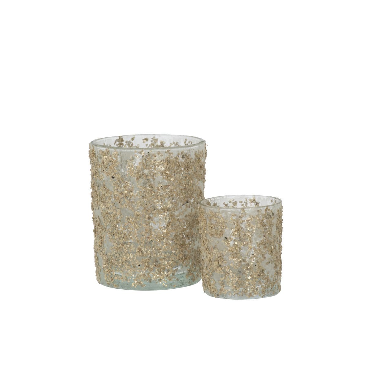 J-Line J-Line kaarshouder - theelichthouder Glitter - champagne - groot