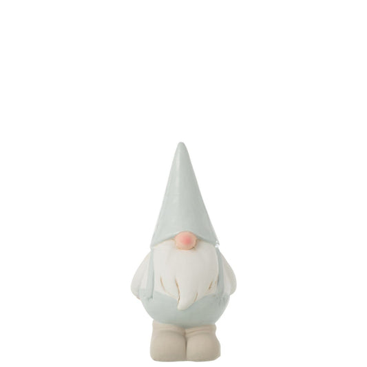 J-Line J-Line Kabouter Keramiek Wit/Lichtblauw Small