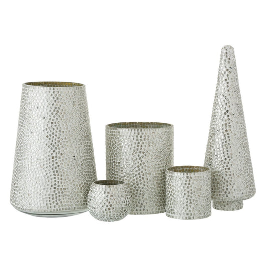 J-Line J-Line Kesrtboom Mozaiek - glas - wit/zilver