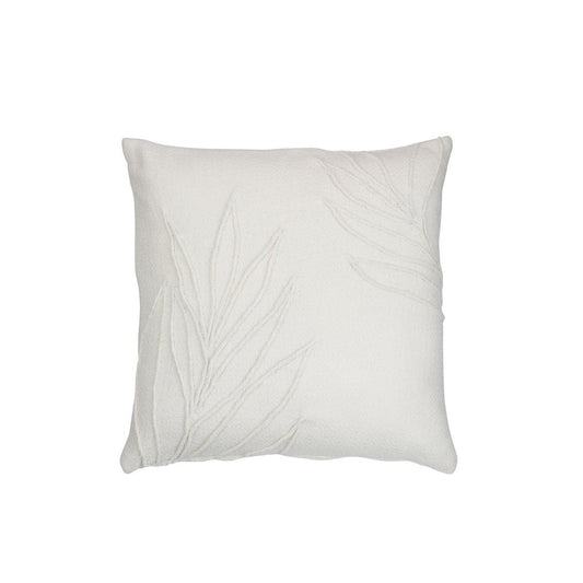 J-Line J-Line kussen Blad Fijn Vierkant - polyester - wit