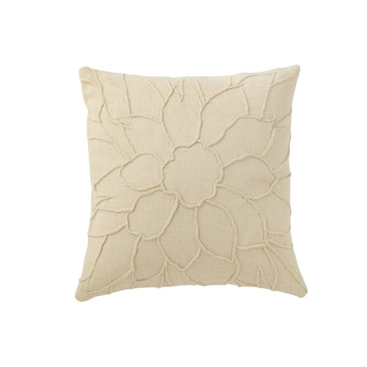 J-Line J-Line kussen Bloem - textiel - wit