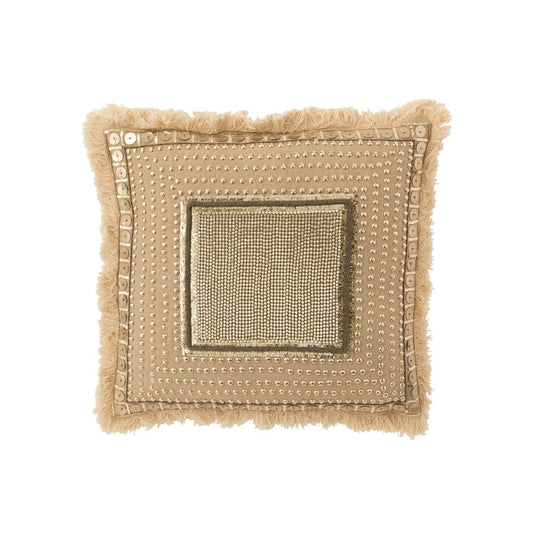 J-Line J-Line kussen Boord Ibiza - katoen - beige/wit