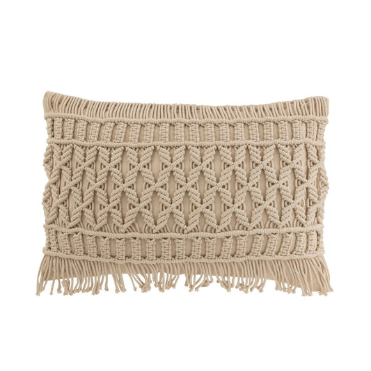 J-Line J-Line kussen Cosy Rechthoek - katoen - beige