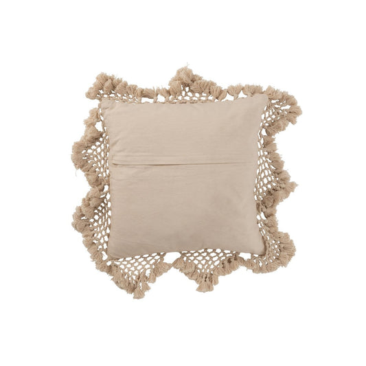 J-Line J-Line kussen Franjes - katoen - beige
