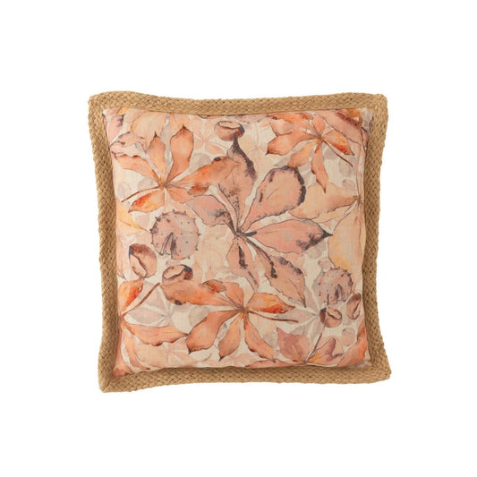 J-Line J-Line kussen Garden - polyyester - beige/groen