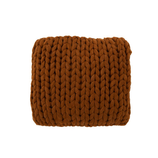 J-Line J-Line kussen Gebreid Acryl - polyester- oranje/bruin