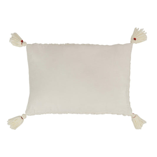 J-Line J-Line kussen Gehaakt Kwast - polyester/acryl - wit
