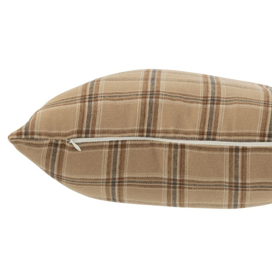 J-Line J-Line kussen Geruit - textiel - beige