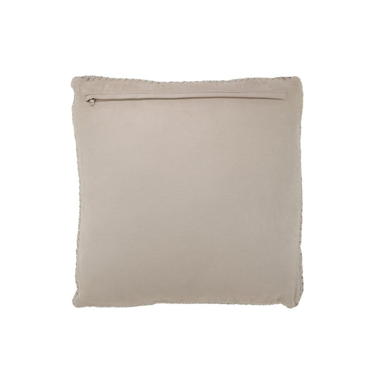 J-Line J-Line kussen Geweefd - leder - grijs - woonaccessoires