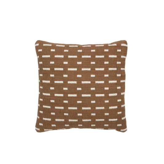 J-Line J-Line kussen Lijnen Outdoor - polyester - bruin/wit