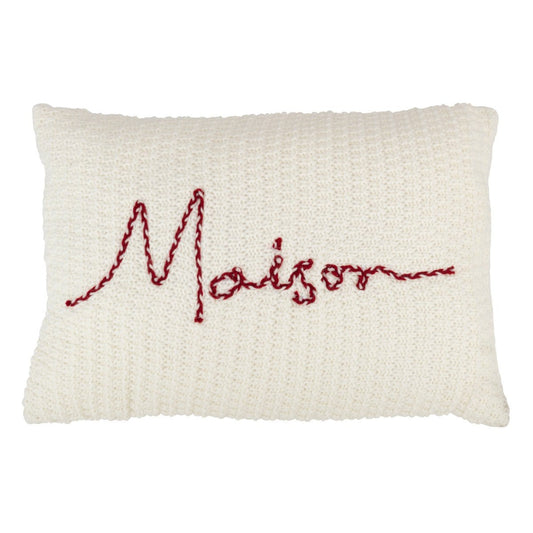 J-Line J-Line kussen Maison - polyester/acryl - rood/wit