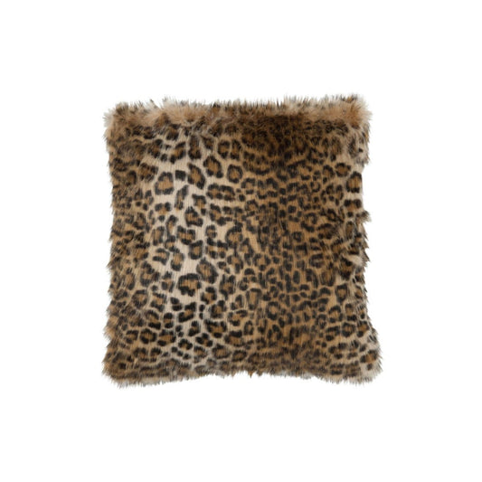 J-Line J-Line kussen Nepbont Leopard - imitatiebont - zwart/bruin
