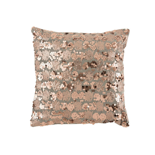 J-Line J-Line kussen Paillet - velvet - grijs/roze