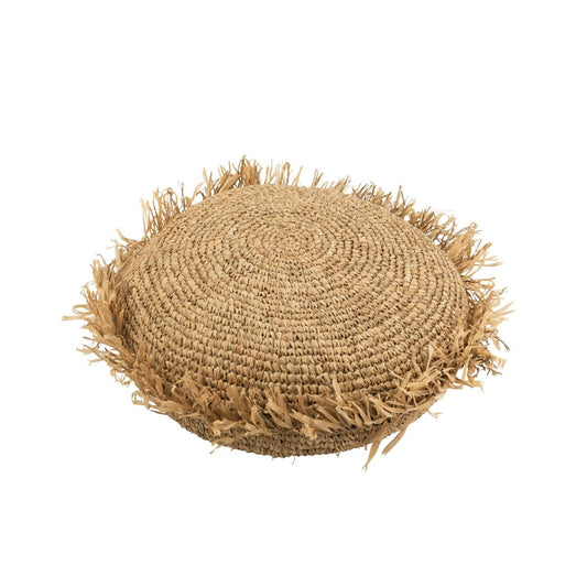 J-Line J-Line kussen Rond Raffia  - jute - n aturel