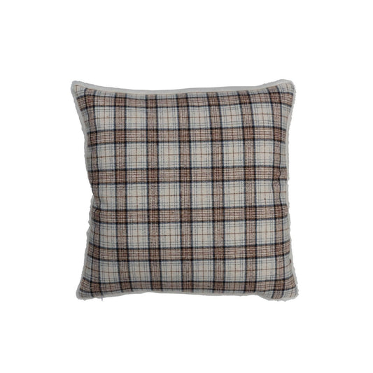 J-Line J-Line kussen Ruit Vierkant- polyester - bruin/wit