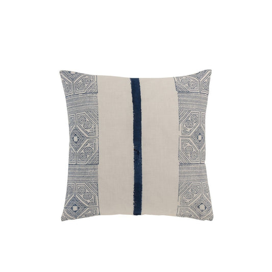 J-Line J-Line kussen Streep Azteek - katoen - blauw/wit