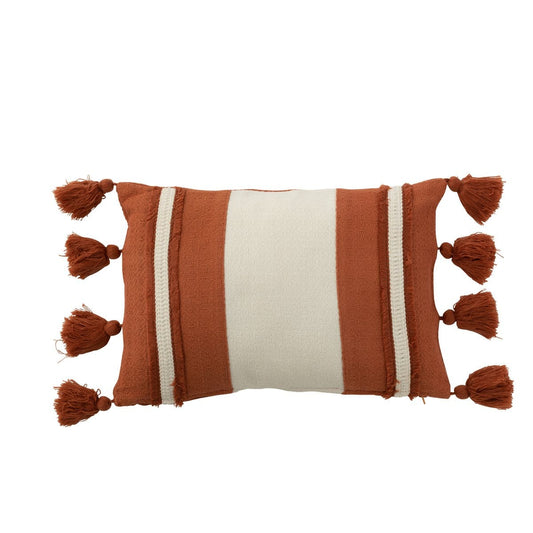 J-Line J-Line kussen Streep + Kwast - textiel - terracotta