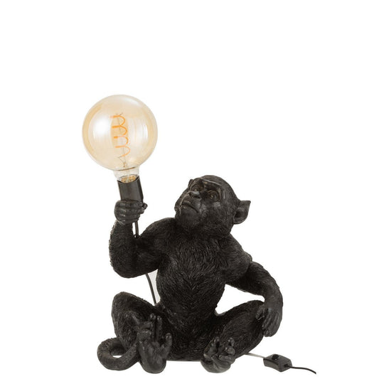 J-Line J-Line lamp Aap Zittend - polyresin - zwart