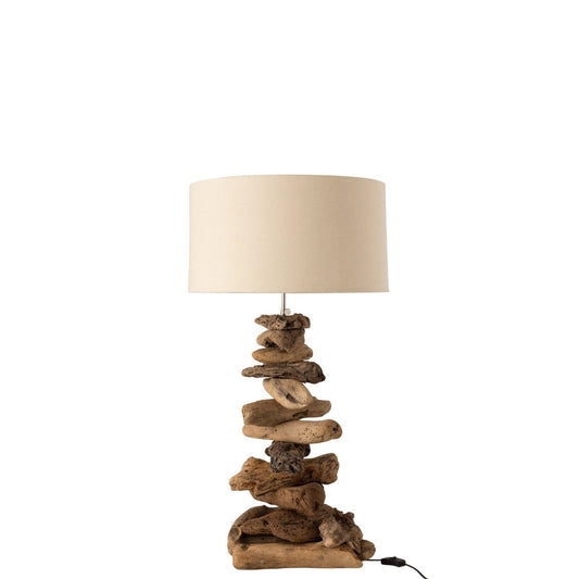 J-Line J-Line lamp + kap - hout - naturel/beige - small