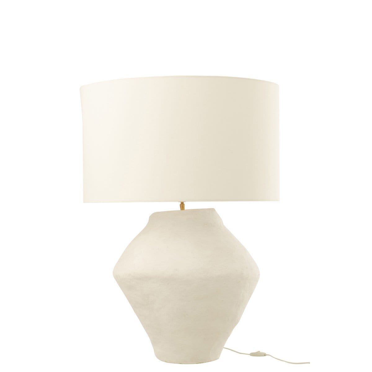 J-Line J-Line Lamp + Kap Pot Spinner Papier Mache Wit