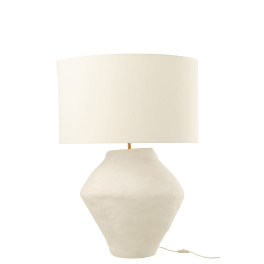 J-Line J-Line Lamp + Kap Pot Spinner Papier Mache Wit