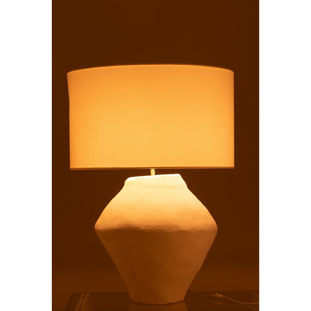 J-Line J-Line Lamp + Kap Pot Spinner Papier Mache Wit