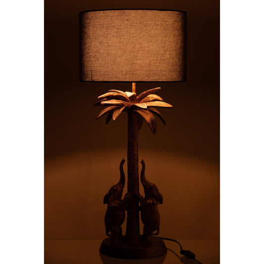 J-Line J-Line lamp Palmboom Olifant - polyresin - bruin
