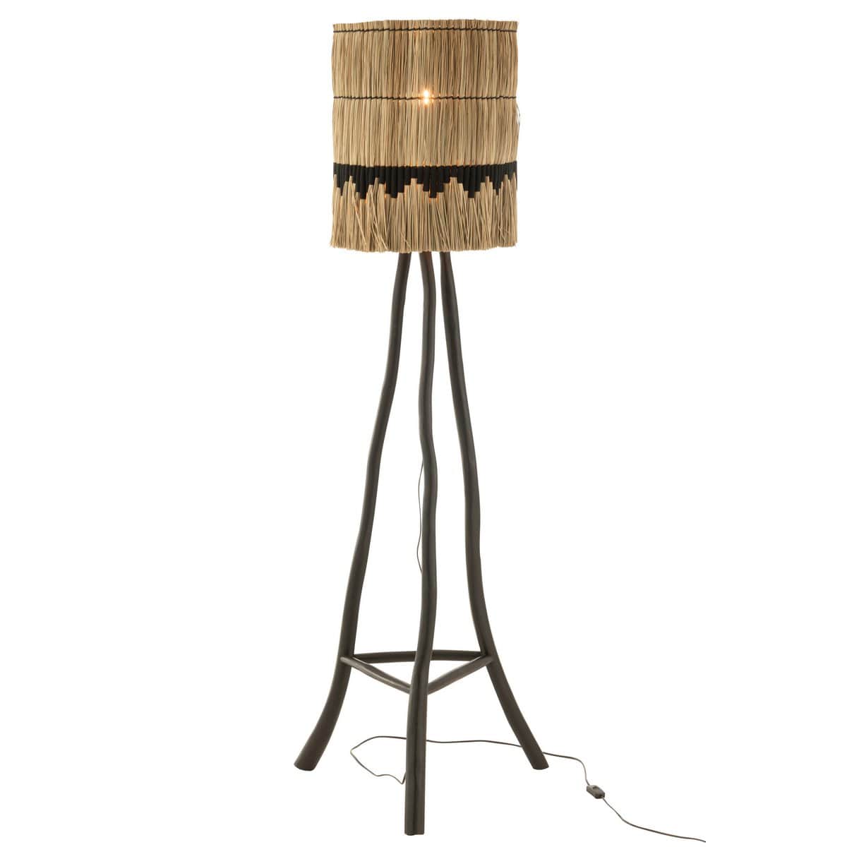 J-Line J-Line Lampenkap Motief Gras Naturel/Zwart Large