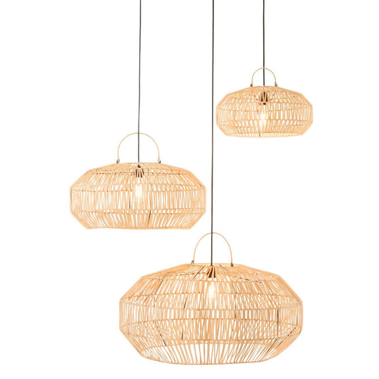 J-Line J-Line lampkappen - rotan - naturel - 3 stuks