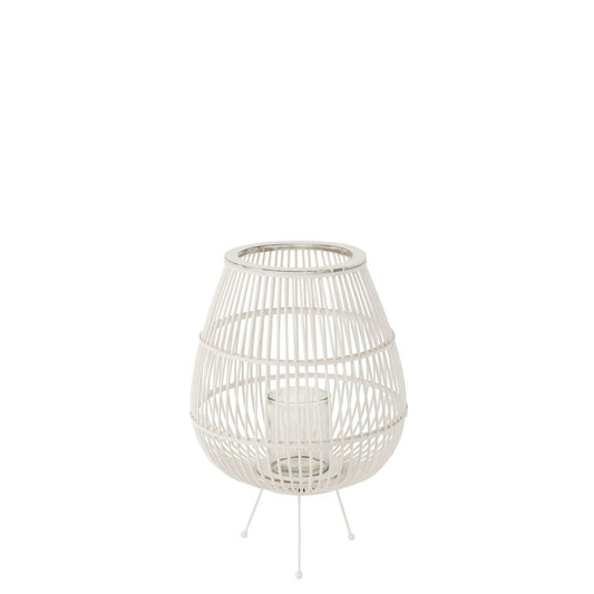 J-Line J-Line lantaarn Daya - hout - wit - large