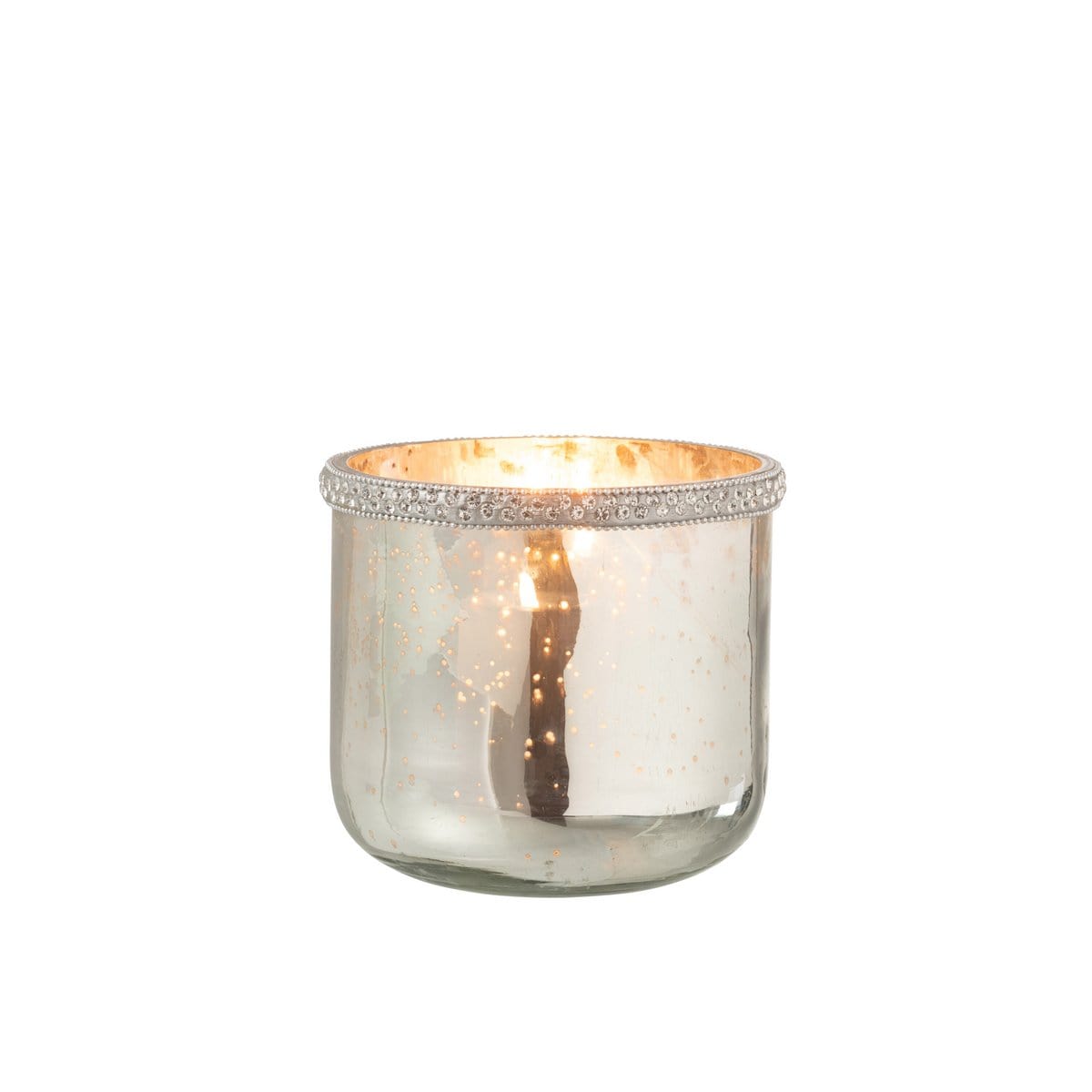 J-Line J-Line lantaarn diamant - glas - zilver - medium