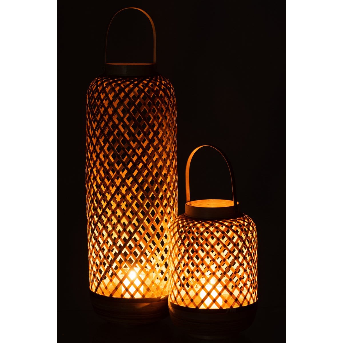 J-Line J-Line lantaarn Evi - bamboe - naturel - large