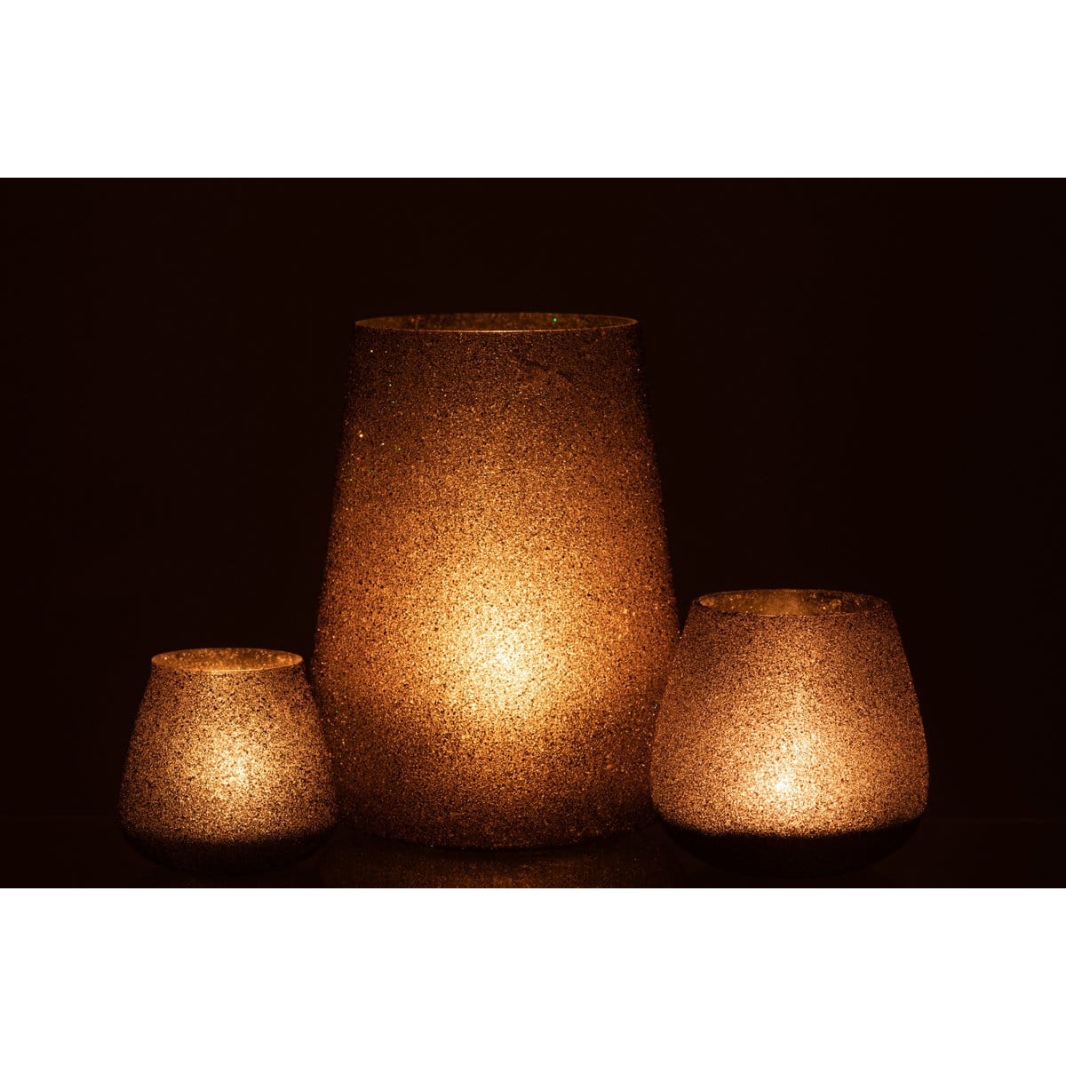 J-Line J-Line lantaarn Glitter - glas - per paar - groot