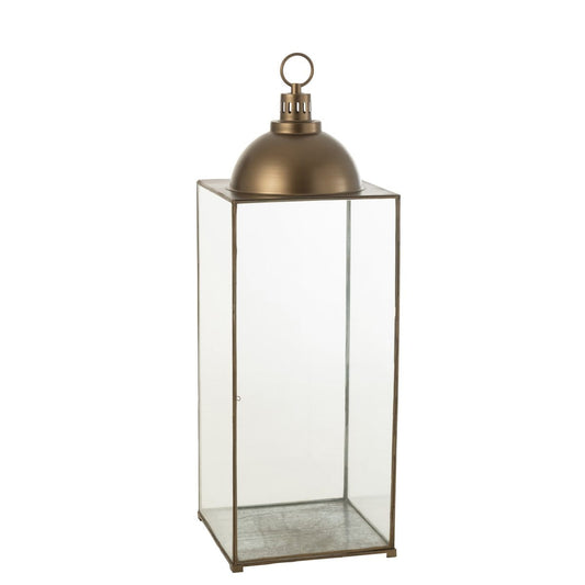 J-Line J-Line lantaarn Hagrid - glas/ijzer - brons - large