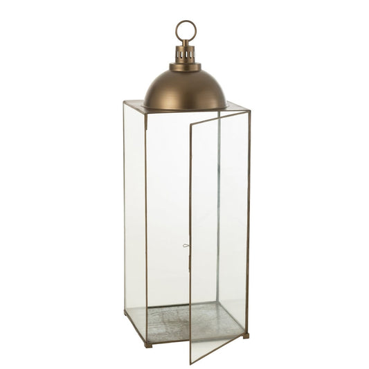J-Line J-Line lantaarn Hagrid - glas/ijzer - brons - large