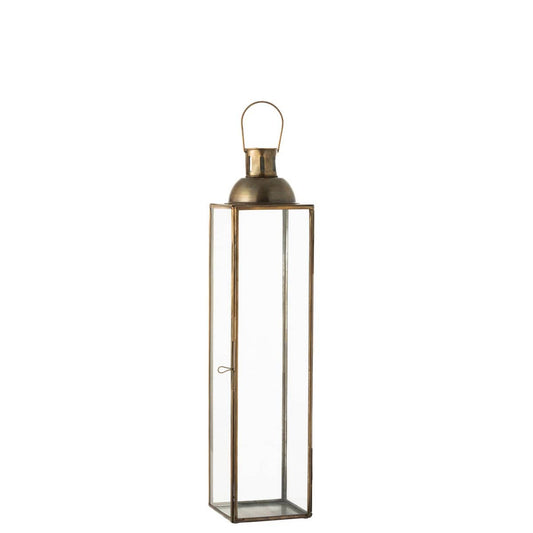 J-Line J-Line lantaarn Hoog Antiek - glas/ijzer - brons - small
