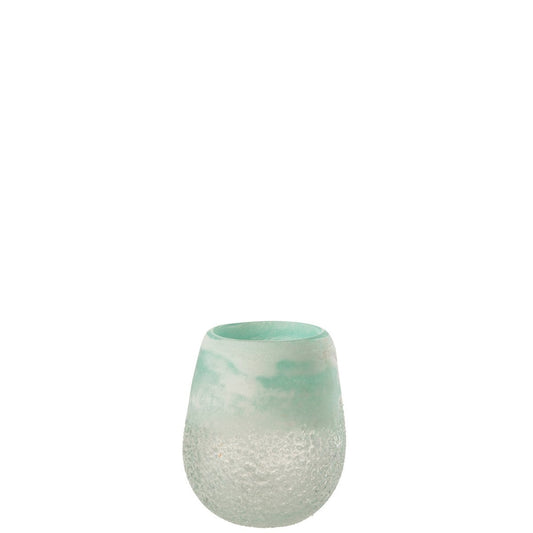 J-Line J-Line lantaarn Scavo - glas - aqua - klein