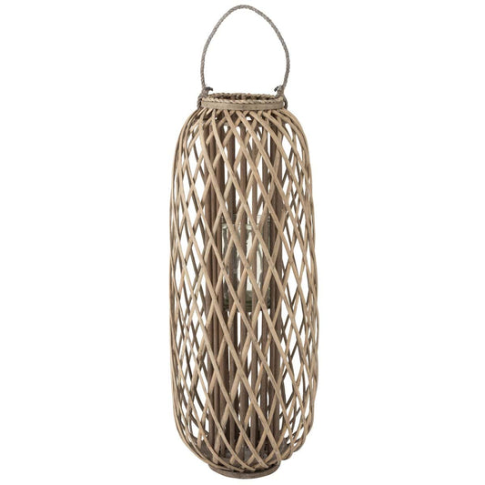 J-Line J-Line lantaarn Willow - hout - grijs - large