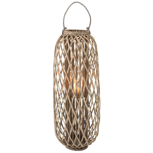 J-Line J-Line lantaarn Willow - hout - grijs - large
