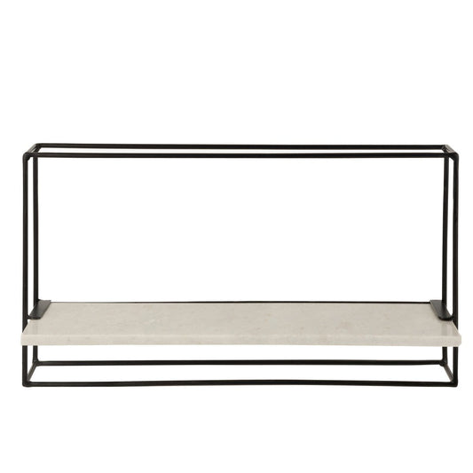 J-Line J-Line Muurrek 1Plank Ijzer/Marmer Zwart/Wit Large