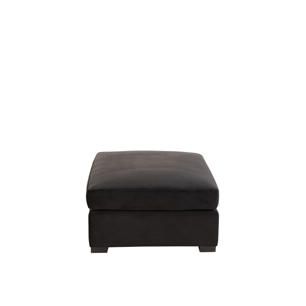 J-Line J-Line Ottoman zetel - 2 pers - velvet/ hout - zwart