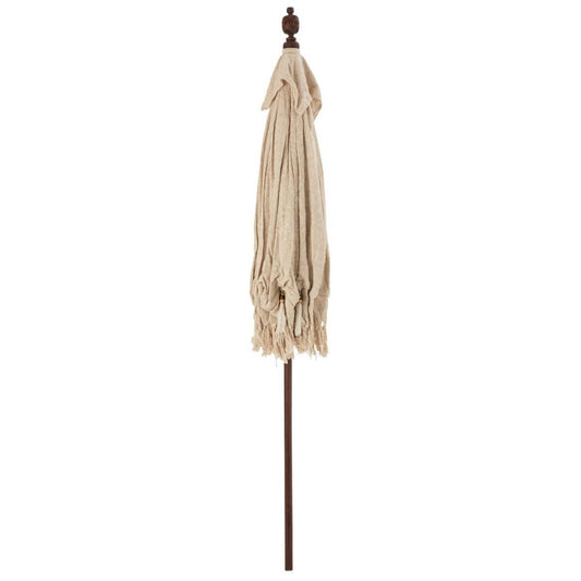 J-Line J-Line parasol Kwastjes/Schelpen - hout - beige/donkerbruin - L